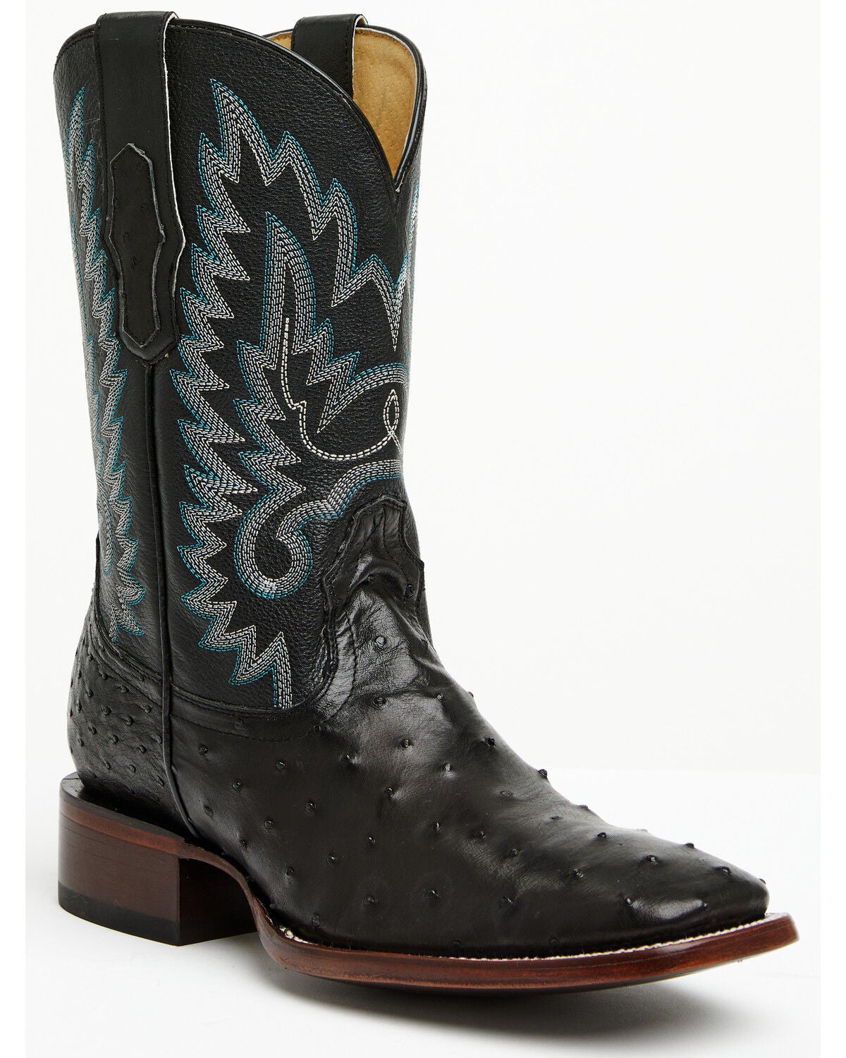 Cody James Men's Buzzard Exotic Full Quill Ostrich Western Boots - Broad Square Toe, Black, hi-res