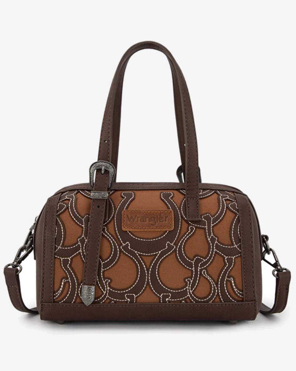 Wrangler Women's Horseshoe Cutout Mini Boston Crossbody Bag, Coffee, hi-res