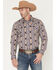 Image #1 - RANK 45&reg; Men's White Mountain Southwestern Striped Print Long Sleeve Snap Stretch Western Shirt, Multi, hi-res