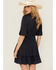 Image #4 - Revel Women's Solid Long Sleeve Mini Dress, Navy, hi-res