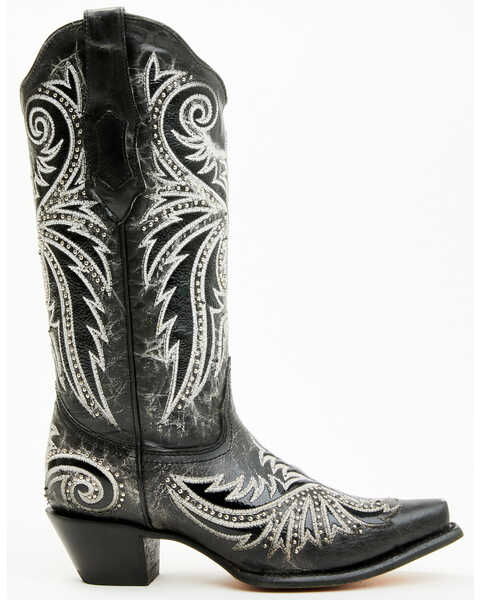 Image #2 - Corral Women's Studded Western Boots - Snip Toe , Black, hi-res