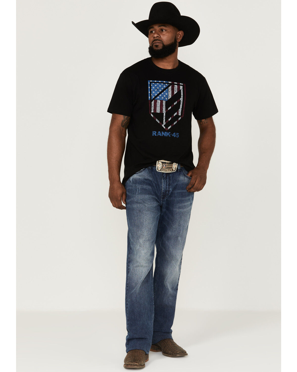 Image #2 - RANK 45® Men's Gate Flag Logo Graphic T-Shirt, Black, hi-res