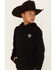 Image #2 - Ariat Boys' Mexico Flag Logo Graphic Hooded Sweatshirt, Black, hi-res