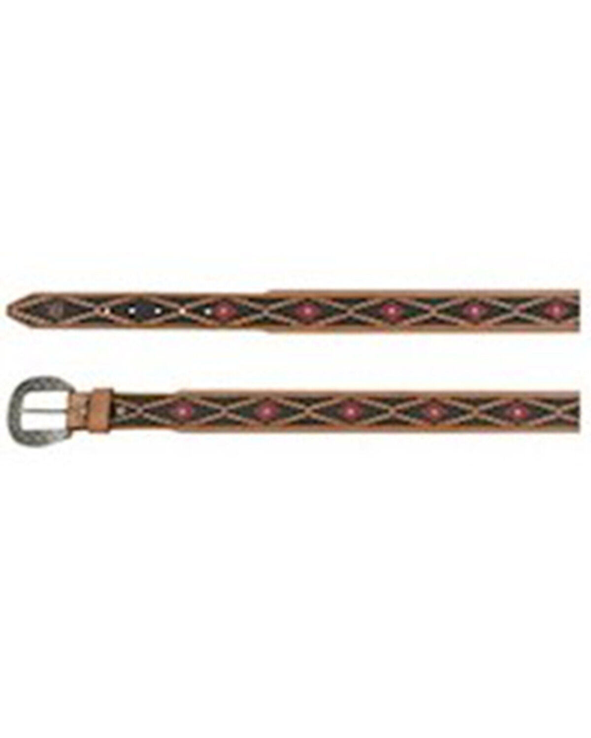 Image #1 - Red Dirt Hat Co Men's Tapered Tooled Belt, Brown, hi-res