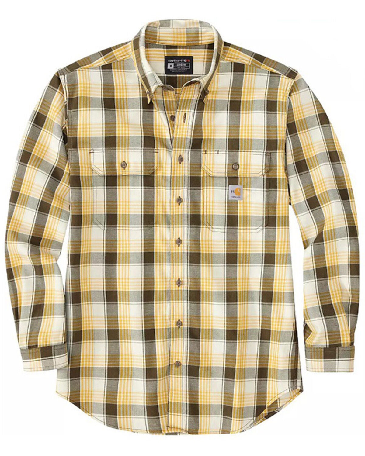 Image #1 - Carhartt Men's FR Rugged Flex&reg; Loose Fit Twill Plaid Print Long Sleeve Shirt, No Color, hi-res