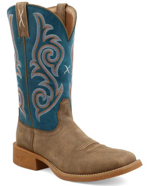 Twisted X Women's 11" Tech X™ Western Performance Boots - Broad Square Toe, Brown, hi-res