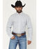 Image #1 - Wrangler X Cody Johnson Men's Striped Print Long Sleeve Button-Down Western Shirt, White, hi-res