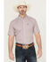 Image #1 - Ariat Men's Rafael Wrinkle Free Geo Print Short Sleeve Button-Down Western Shirt, Light Purple, hi-res
