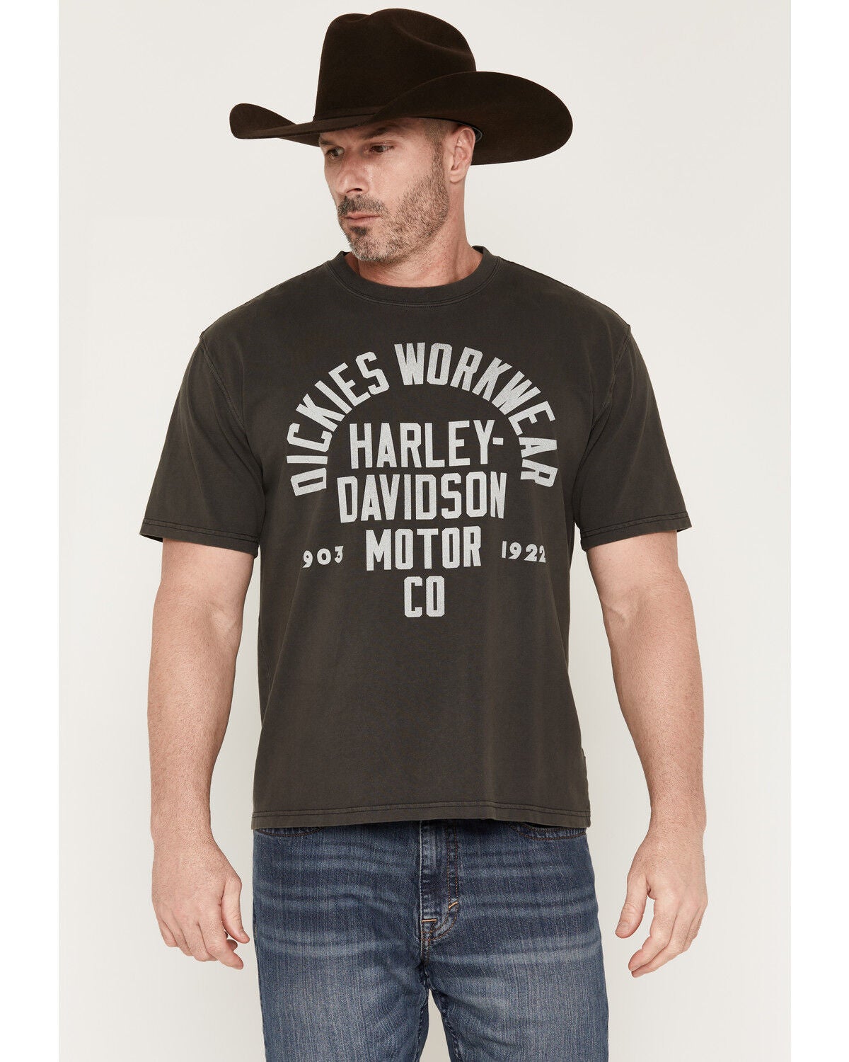 Dickies X Harley Davidson Men's Logo Short Sleeve Graphic T-Shirt, Black, hi-res