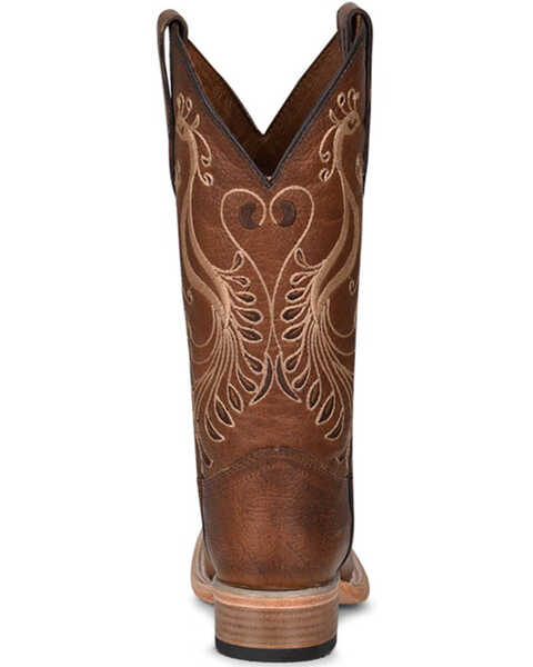 Image #4 - Corral Women's Peacock Embroidery Western Boots - Broad Square Toe, Brown, hi-res