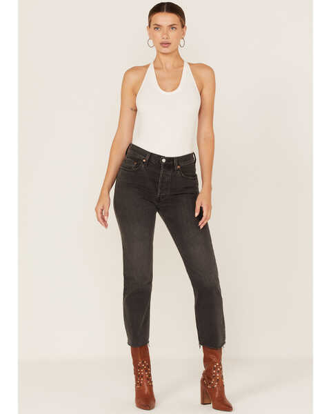 Image #1 - Levi's Women's 501 High Rise Straight Cropped Jeans, Black, hi-res