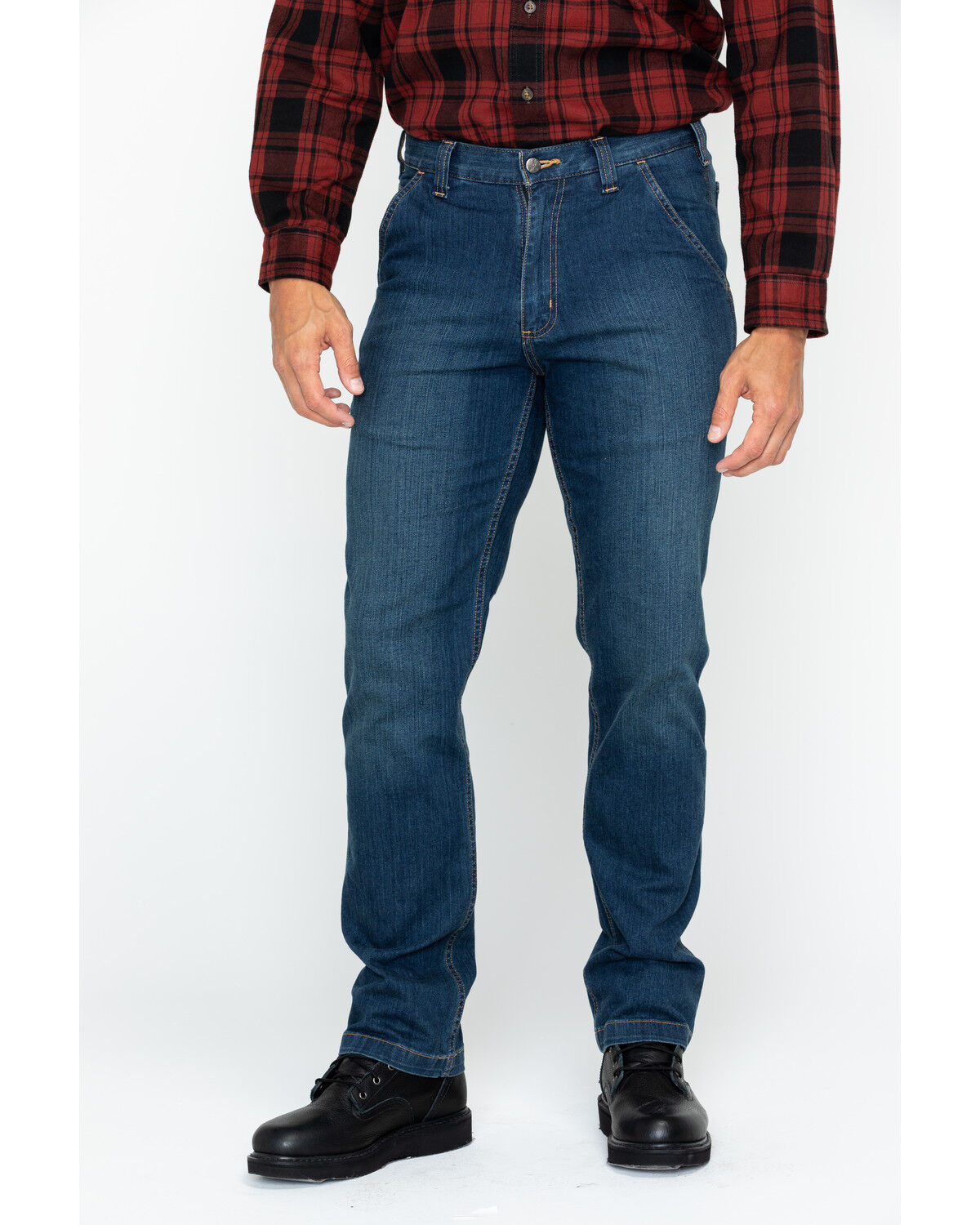 Image #3 - Carhartt Men's Full Swing Relaxed Fit Dungaree Jeans, Dark Blue, hi-res