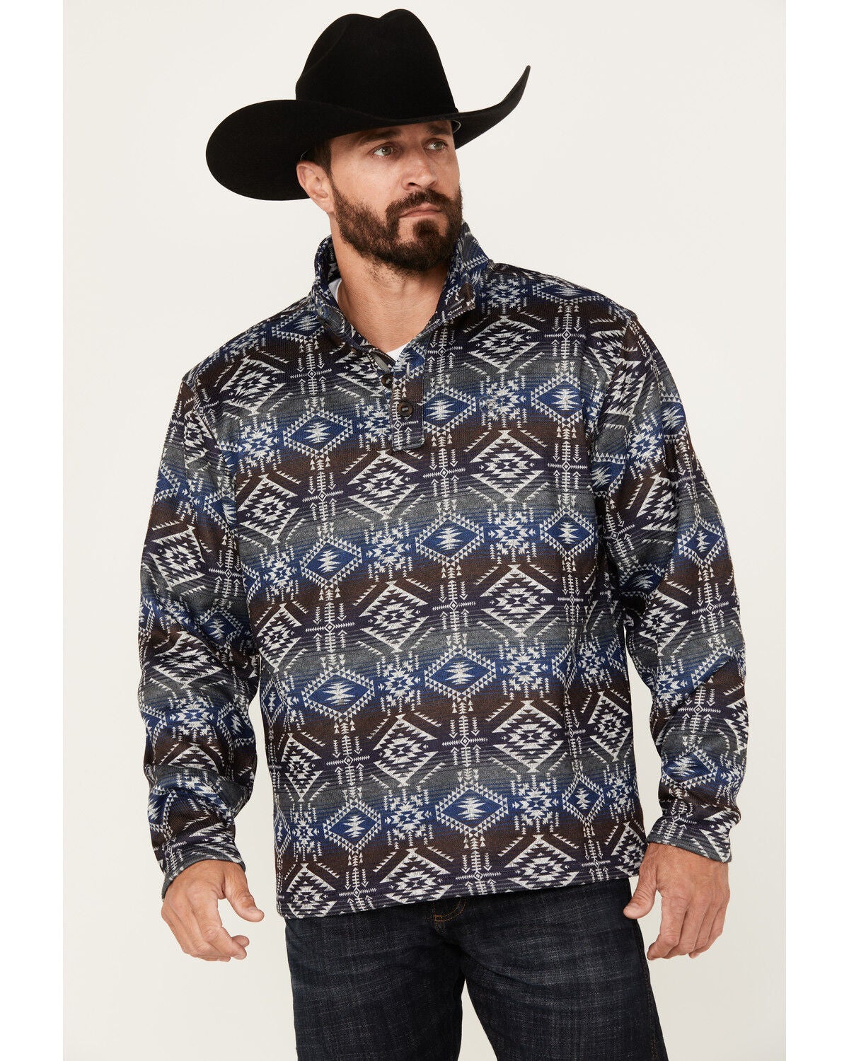 Image #1 - Ariat Men's Wesley Southwestern Print Pullover, , hi-res