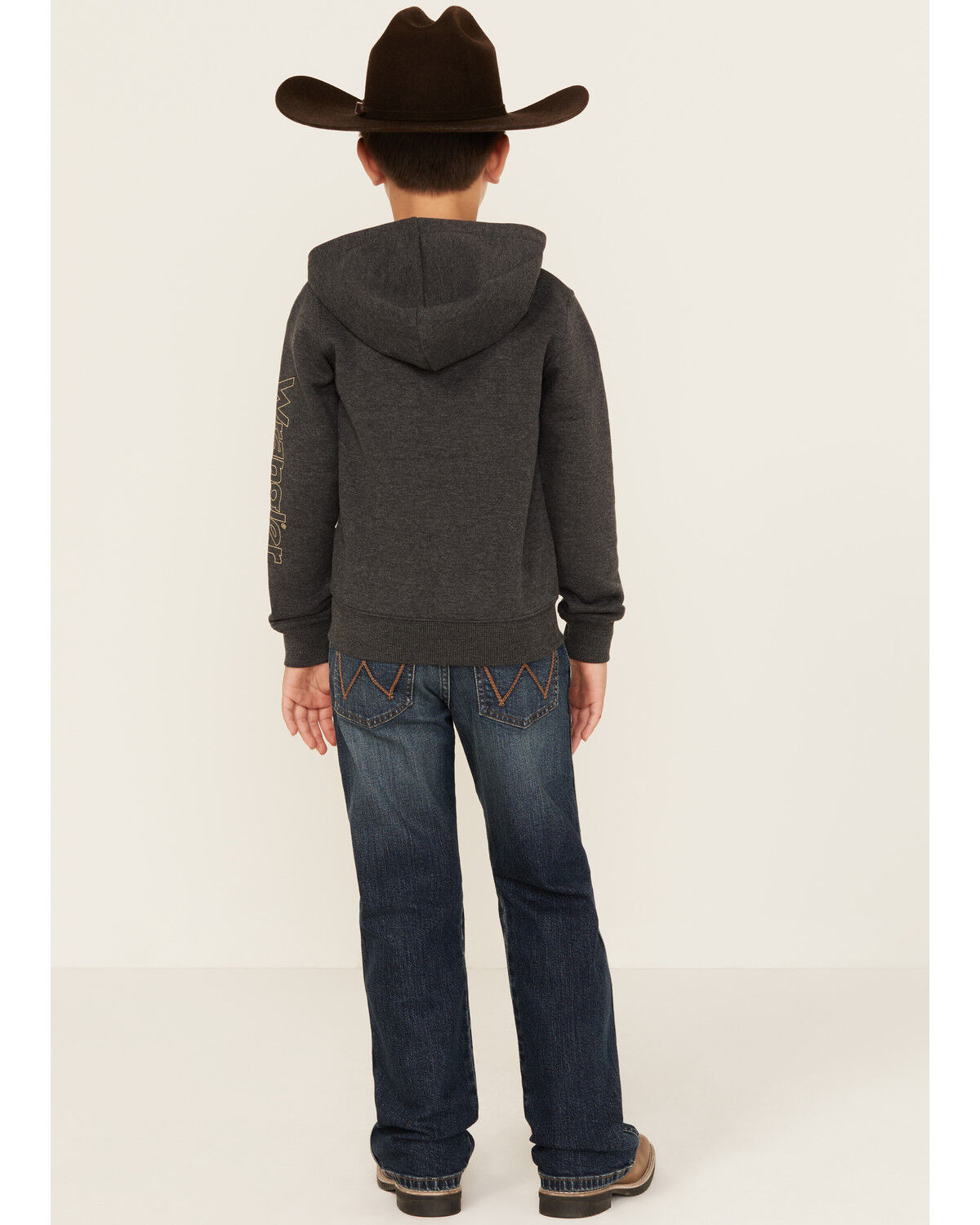 Image #3 - Wrangler Boys' Medium Wash Dellwood Relaxed Bootcut Stretch Jeans - Big, Medium Wash, hi-res