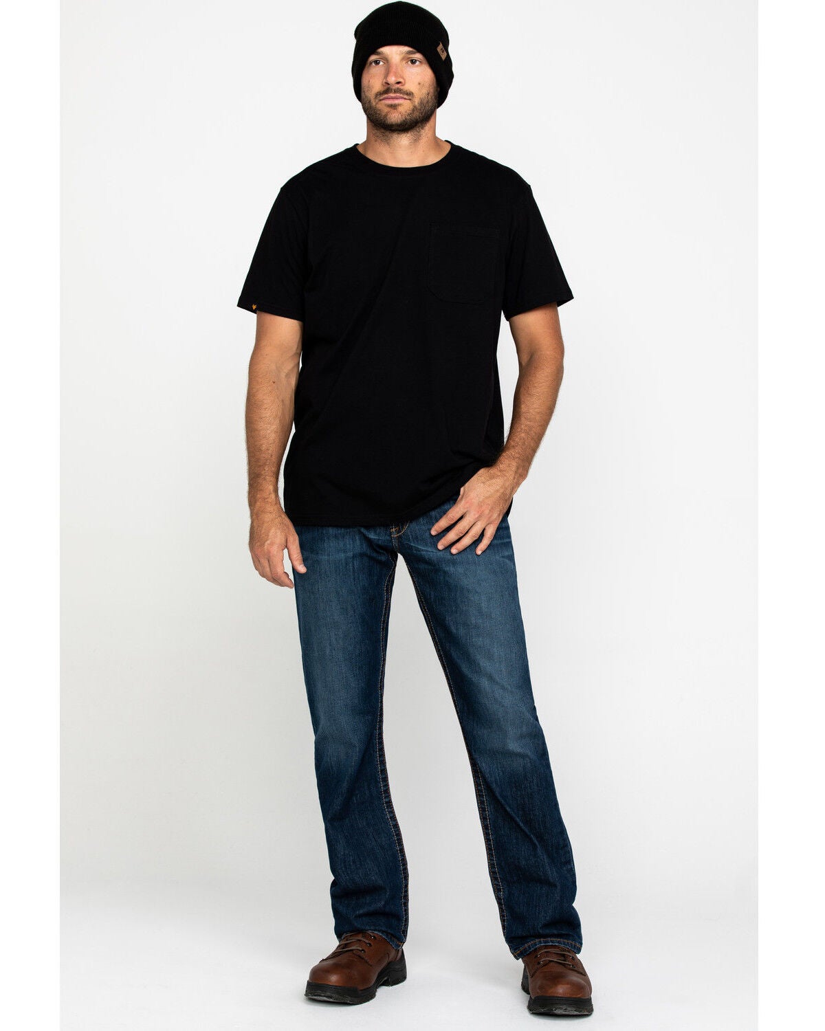 Image #1 - Ariat Men's FR M4 Jett Duralight Low Stretch Boot Work Jeans, Indigo, hi-res