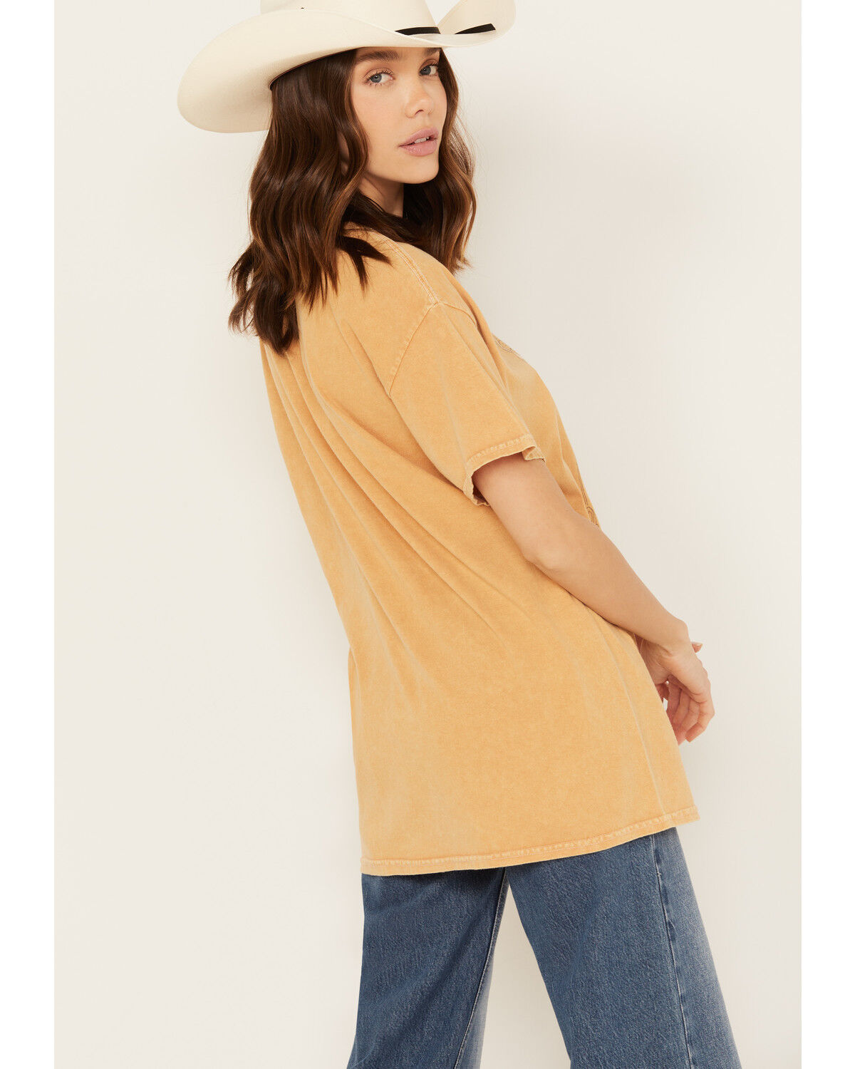 Image #4 - Youth in Revolt Women's Floral Stay Wild Graphic Short Sleeve Graphic Tee, Mustard, hi-res
