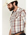 Image #2 - Cody James Men's Festive Plaid Print Short Sleeve Snap Western Shirt, Ivory, hi-res
