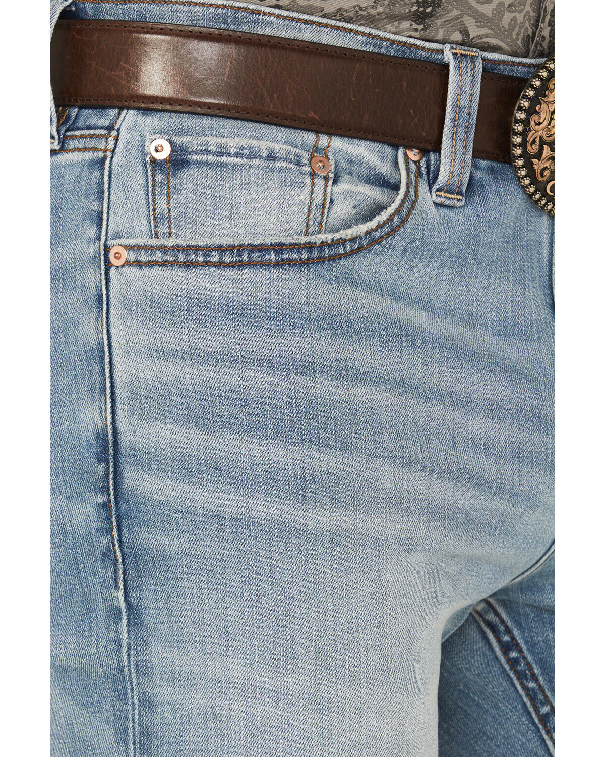 Image #2 - Blue Ranchwear Men's Banner Medium Wash Slim Bootcut Stretch Denim Jeans, Medium Wash, hi-res