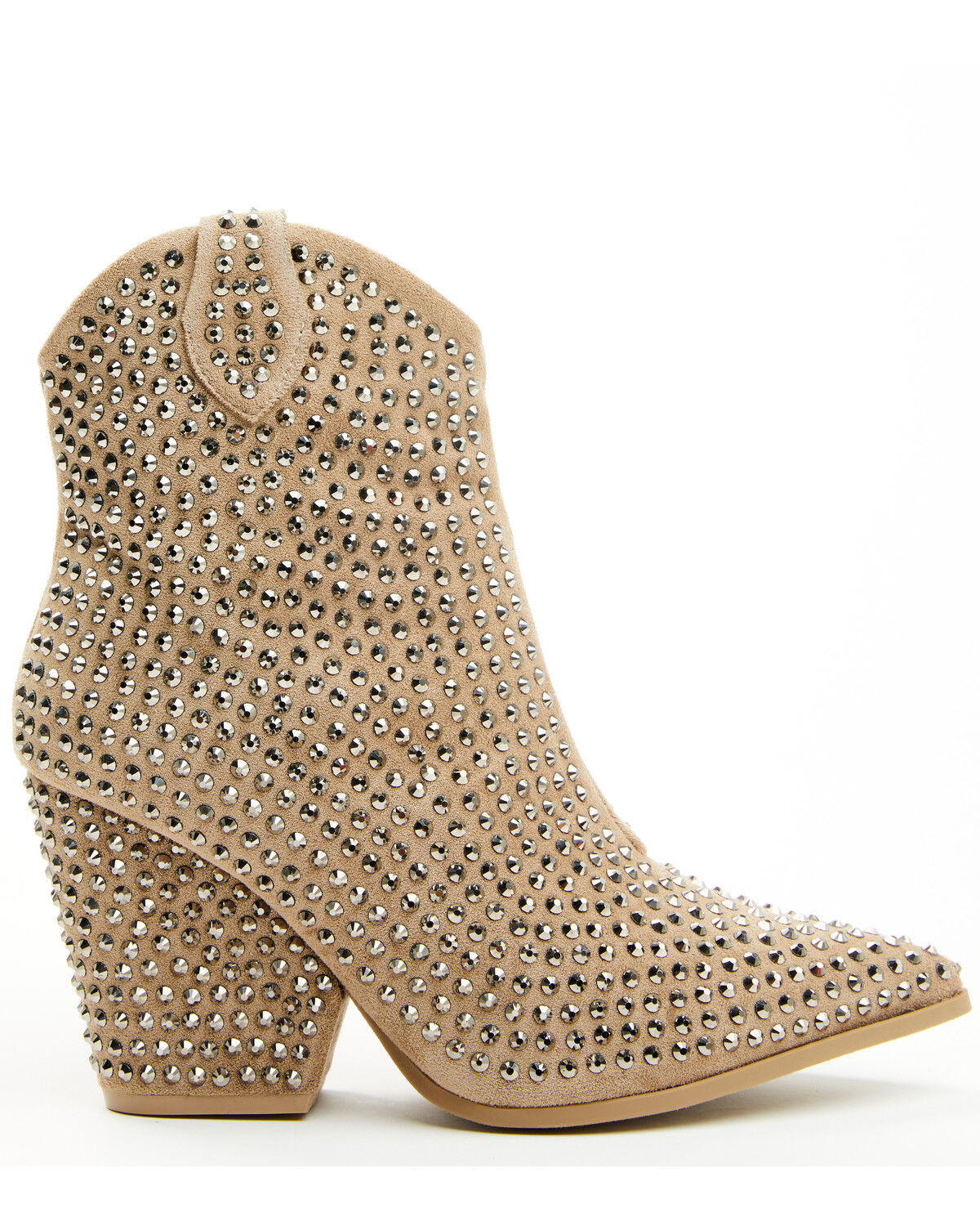Image #2 - Very G Women's Swagger Rhinestone Booties - Snip Toe, Taupe, hi-res