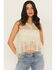 Image #1 - Originality Women's Lace Tie-Front Sleeveless Ruffle Top, Cream, hi-res
