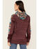 Image #4 - Hooey Women's Striped Trim Hoodie, Maroon, hi-res