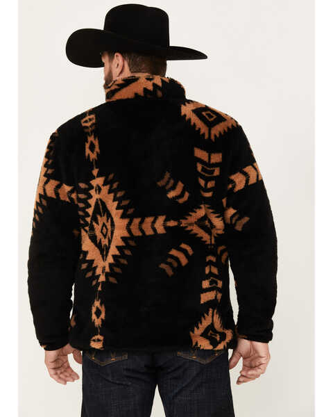Image #4 - Hooey Men's Southwestern Print Fleece Pullover , Black, hi-res