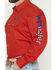 Image #3 - Wrangler Men's Americana Fill Logo Long Sleeve Snap Western Shirt, Red, hi-res