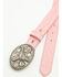Image #2 - Shyanne Girls' Longhorn Bling Buckle Belt, Pink, hi-res
