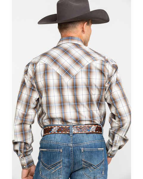 Image #2 - Roper Men's Brown Large Plaid Long Sleeve Western Shirt , Brown, hi-res