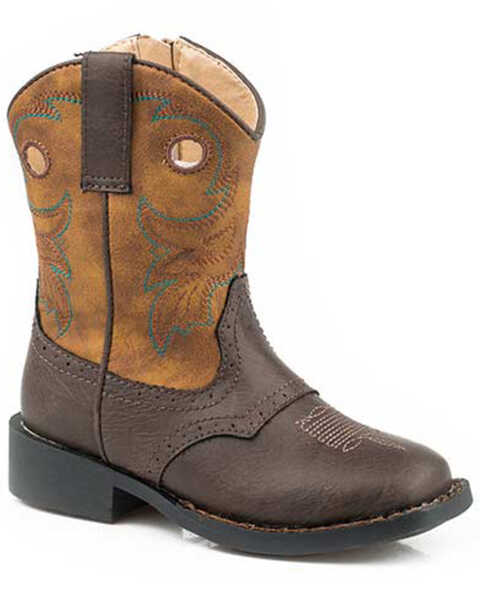 Image #1 - Roper Toddler Boys' Daniel Western Boots - Round Toe, Brown, hi-res