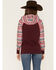 Image #4 - Hooey Women's Serape Stripe Contrast Print Savannah Hoodie, Maroon, hi-res