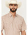 Image #2 - Ely Walker Men's Striped Short Sleeve Pearl Snap Western Shirt, Tan, hi-res