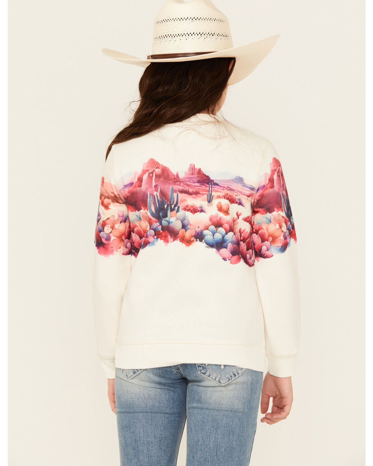 Image #4 - Shyanne Girls' Scenic Print Long Sleeve Pullover, Off White, hi-res