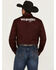 Image #4 - Wrangler Men's Logo Solid Long Sleeve Snap Western Shirt - Tall, Wine, hi-res