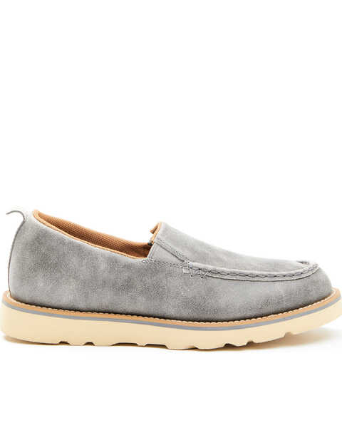 Image #2 - Wrangler Footwear Men's Casual Wedge Shoes - Moc Toe, Dark Grey, hi-res