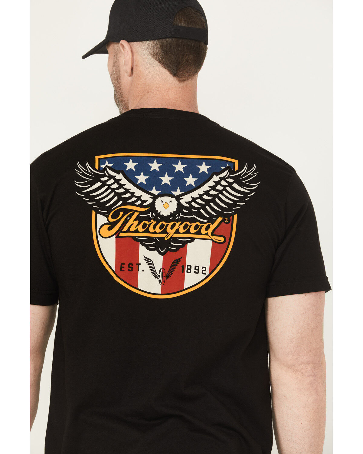 Image #4 - Thorogood Men's Eagle Shield Short Sleeve Pocket Work T-Shirt, Black, hi-res