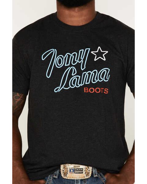 Image #3 - Tony Lama Men's Neon Sign T-Shirt, Charcoal, hi-res