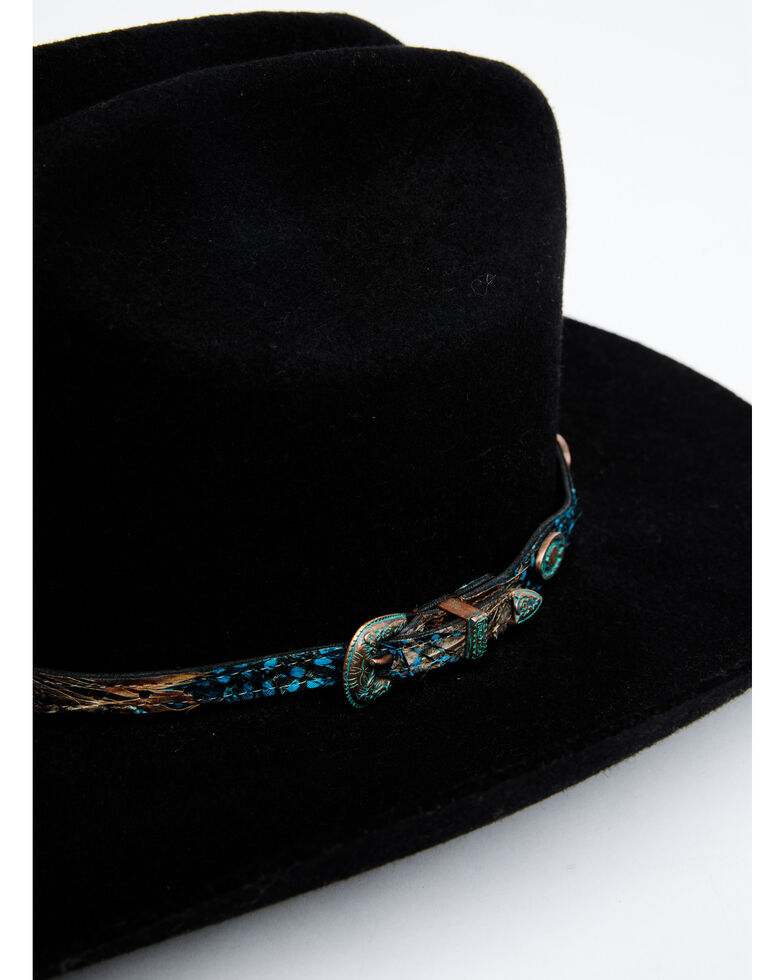 Cody James Men's Concho Feather Hat Band, Brown, hi-res
