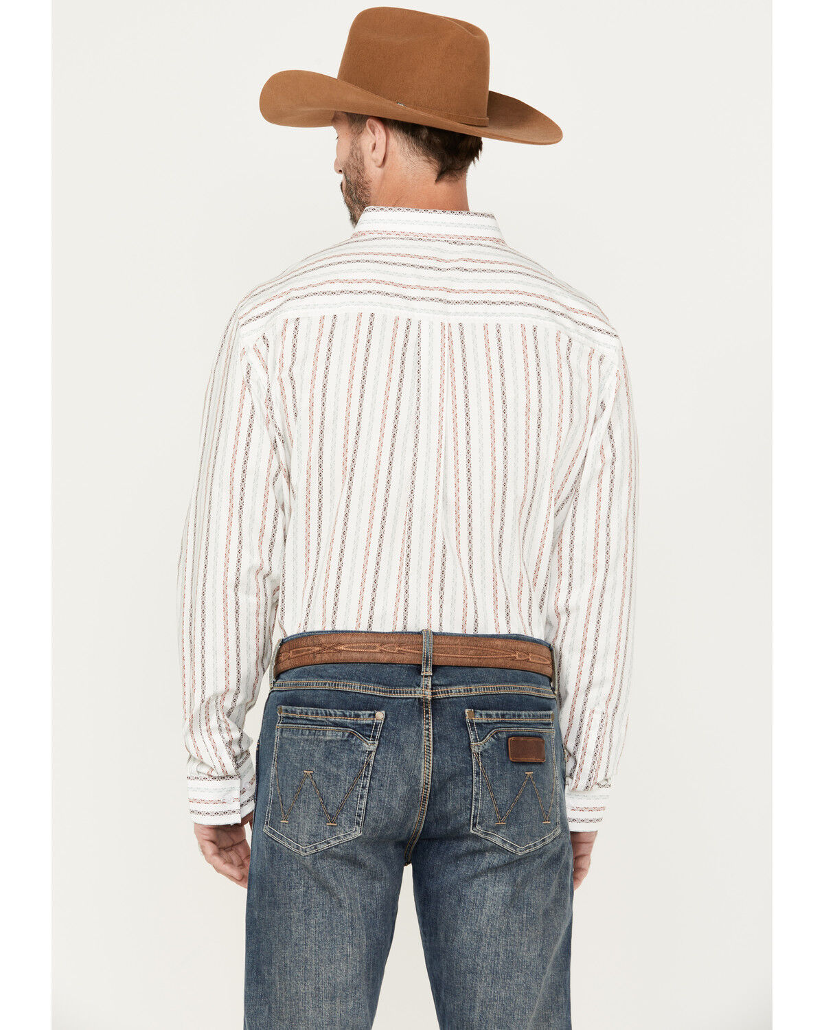Image #4 - RANK 45® Men's Stormy Southwestern Striped Print Long Sleeve Button-Down Stretch Western Shirt, Gold, hi-res