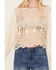 Wild Moss Women's Crochet Front Knit Top, Ivory, hi-res