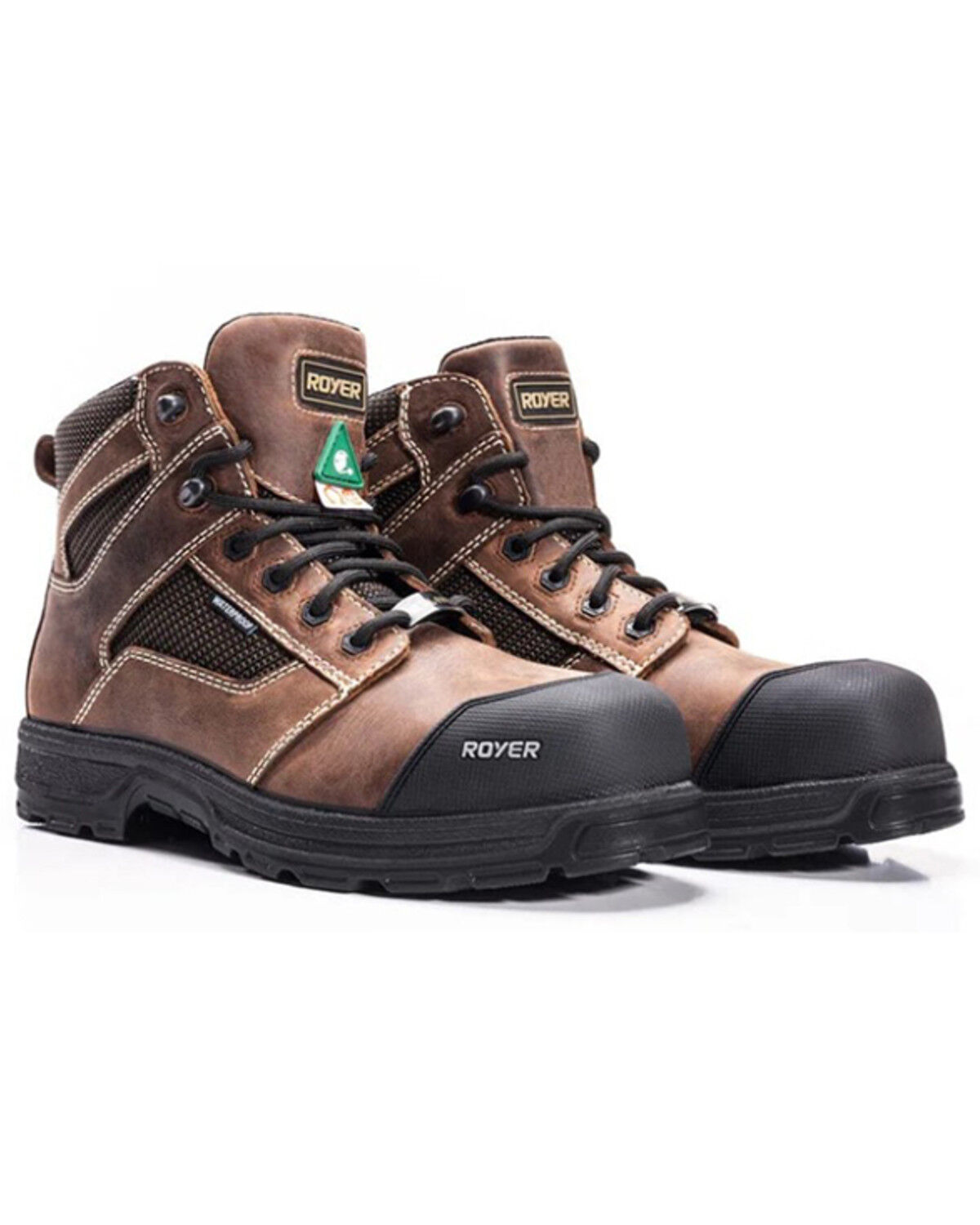 Image #1 - ROYER Men's Agility Artic Grip Waterproof Work Boots - Composite Toe, Brown, hi-res