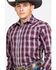 Image #3 - Stetson Men's Cedar Ombre Plaid Long Sleeve Western Shirt, Wine, hi-res