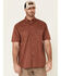 Image #1 - Ariat Men's Henna Solid Rebar Washed Twill Short Sleeve Button Down Work Shirt, Brown, hi-res