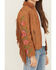 Image #4 - Fornia Girls' Floral Embroidered Fringe Jacket, Camel, hi-res