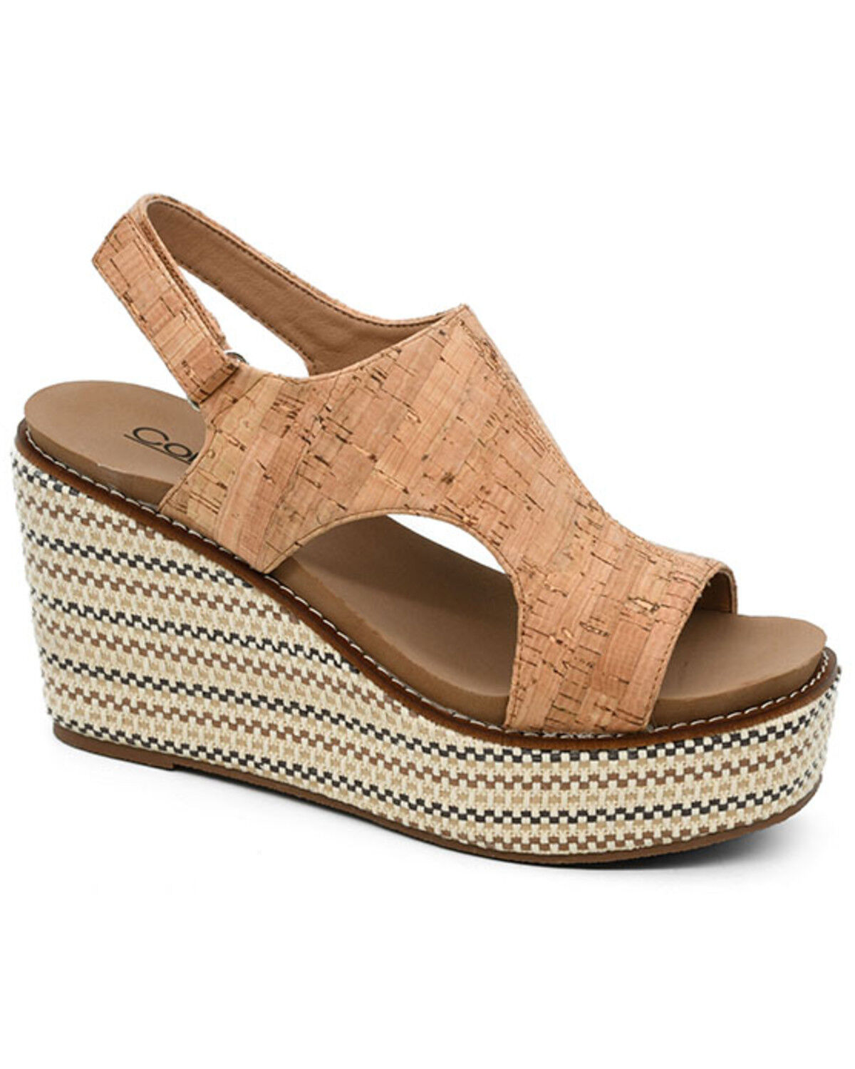 Image #1 - Corkys Women's Freddie Wedge Sandals, Natural, hi-res