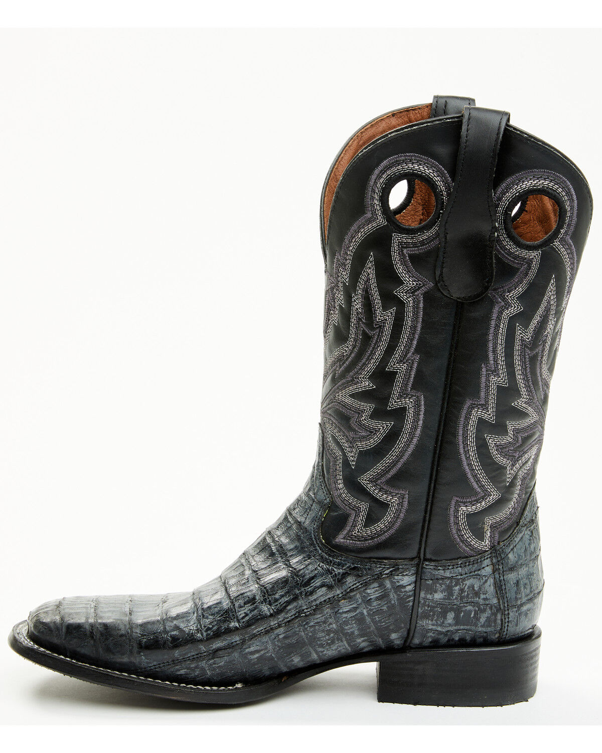 Image #3 - Corral Men's Exotic Caiman Western Boots - Broad Square Toe, Black, hi-res