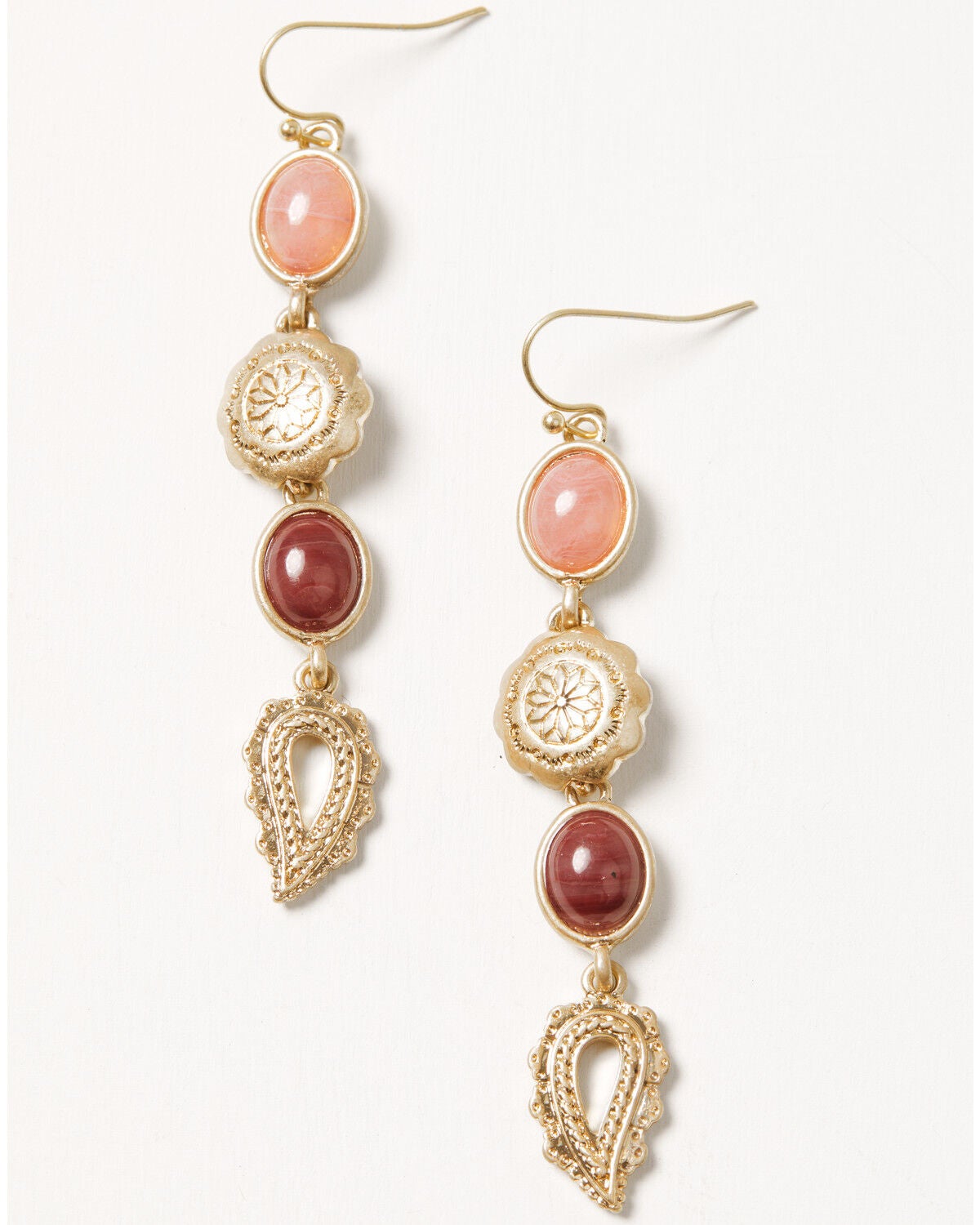 Shyanne Women's Rosewood Paisley Drop Earrings, Gold, hi-res