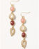 Image #1 - Shyanne Women's Rosewood Paisley Drop Earrings, Gold, hi-res