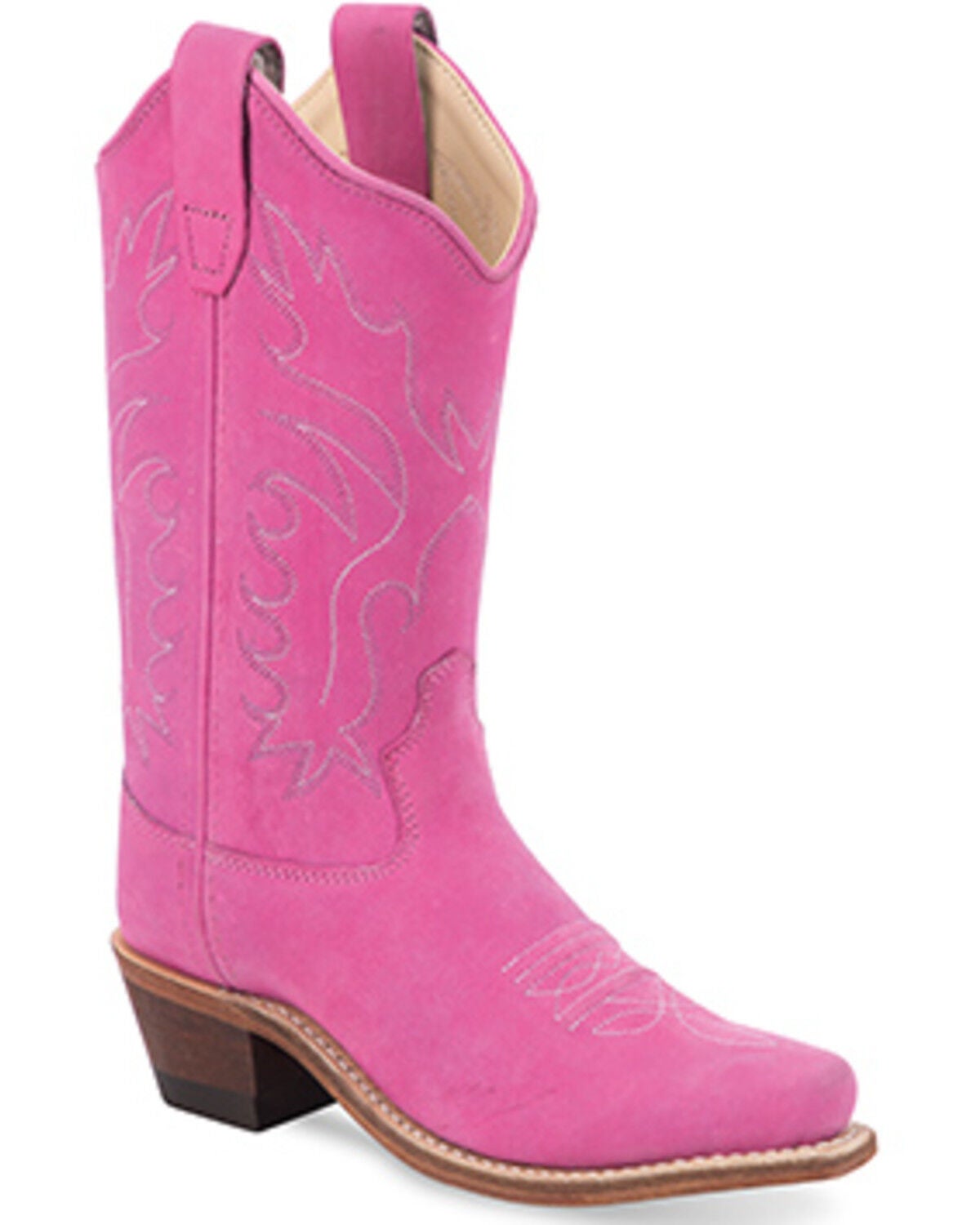 Old West Little Girls' Western Boots - Snip Toe, Light Pink, hi-res