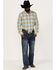 Image #2 - Ariat Men's Harwell Retro Large Plaid Long Sleeve Snap Western Shirt , White, hi-res